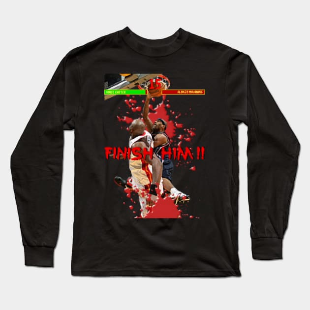 Finish Him! Vince Carter Long Sleeve T-Shirt by krisb_pix